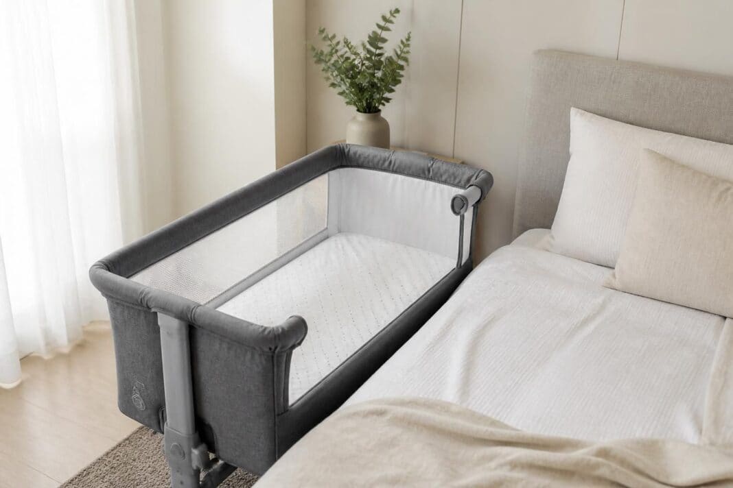 découvrez le berceau cododo aubert concept en gris, un lit d'appoint alliant praticité et élégance pour un cododo serein et confortable avec votre bébé.