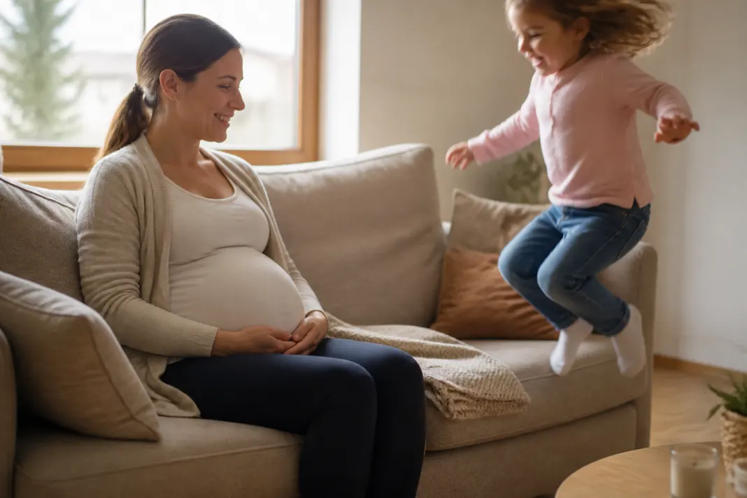 Quand un enfant saute sur le ventre d’une femme enceinte quels sont les risques pour le bébé