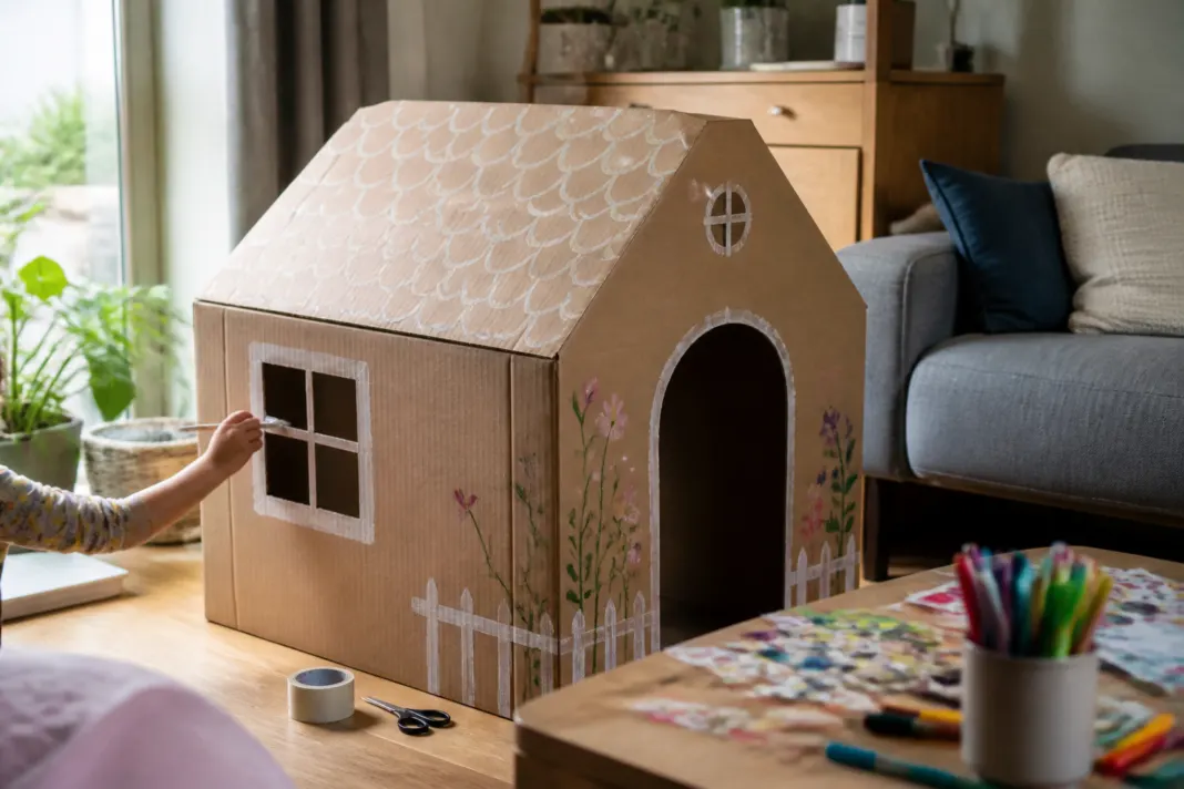 "Fabriquer une cabane en carton : activité créative simple pour un après-midi réussi"