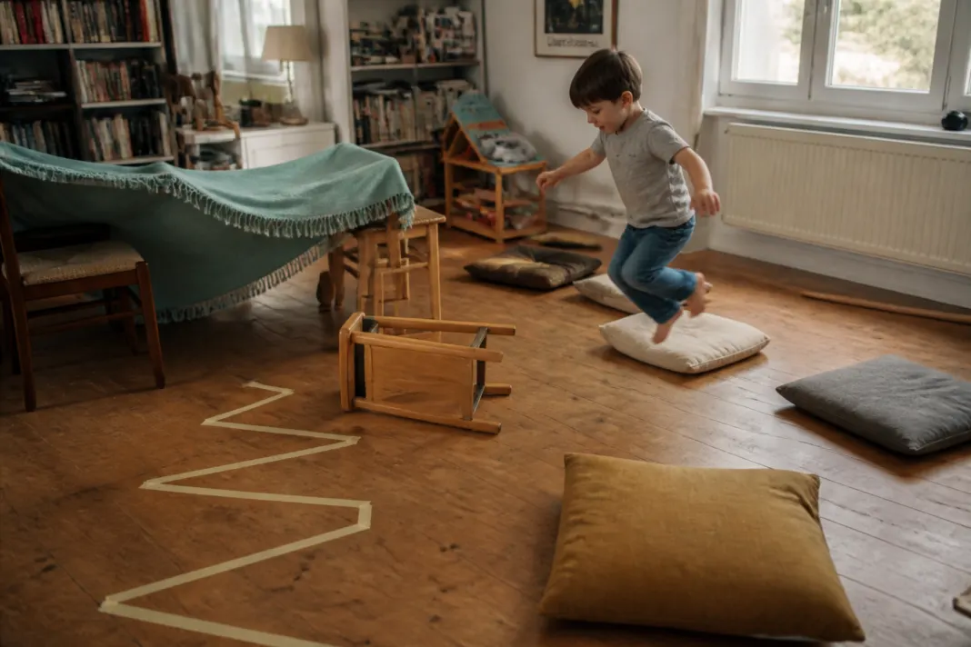 "Parcours de motricité à la maison : idées pour défouler les enfants sans écran"